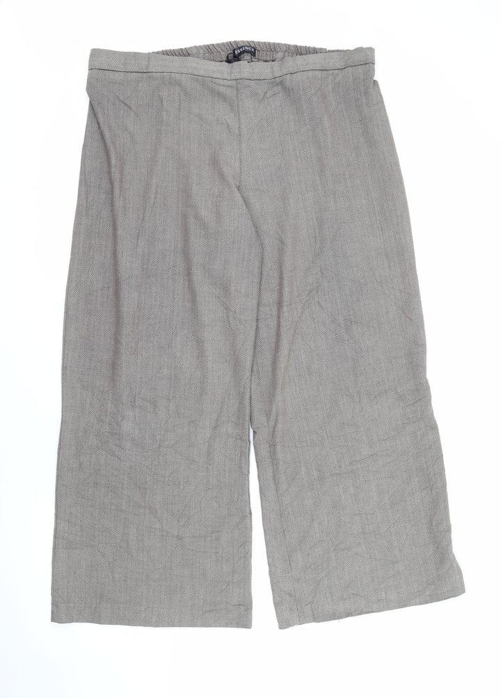 Evans Womens Brown Polyester Trousers Size 20 L27 in Regular