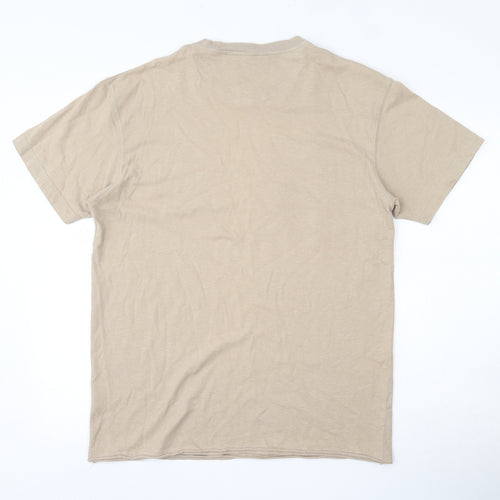 John Rocha Mens Brown  Cotton  T-Shirt Size L Round Neck