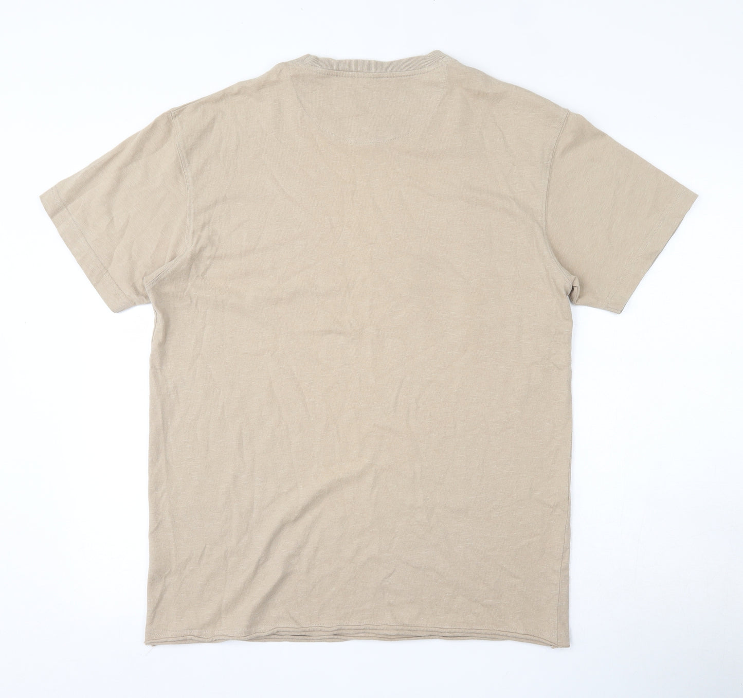 John Rocha Mens Brown  Cotton  T-Shirt Size L Round Neck