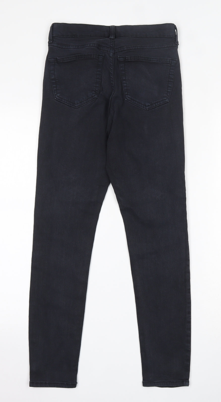 Topshop Womens Black  Cotton Skinny Jeans Size 26 L28 in Regular Button