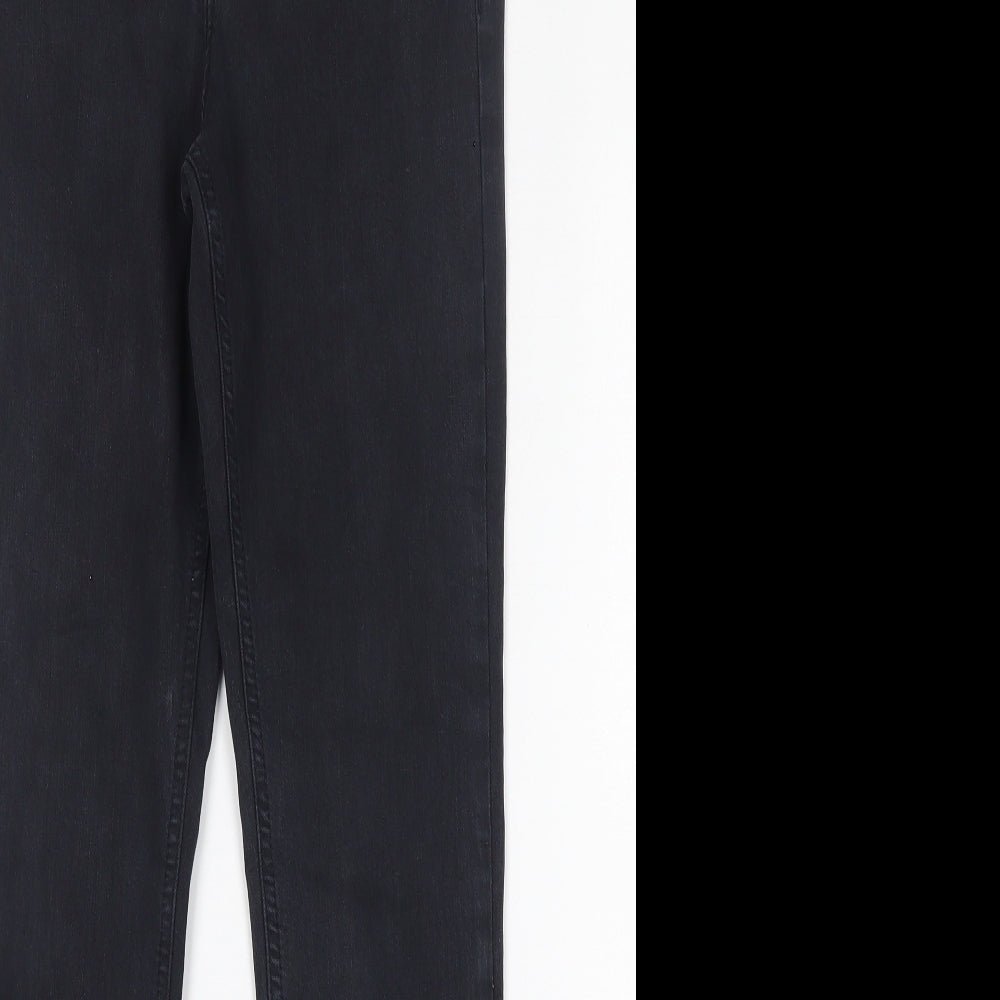 Topshop Womens Black  Cotton Skinny Jeans Size 26 L28 in Regular Button