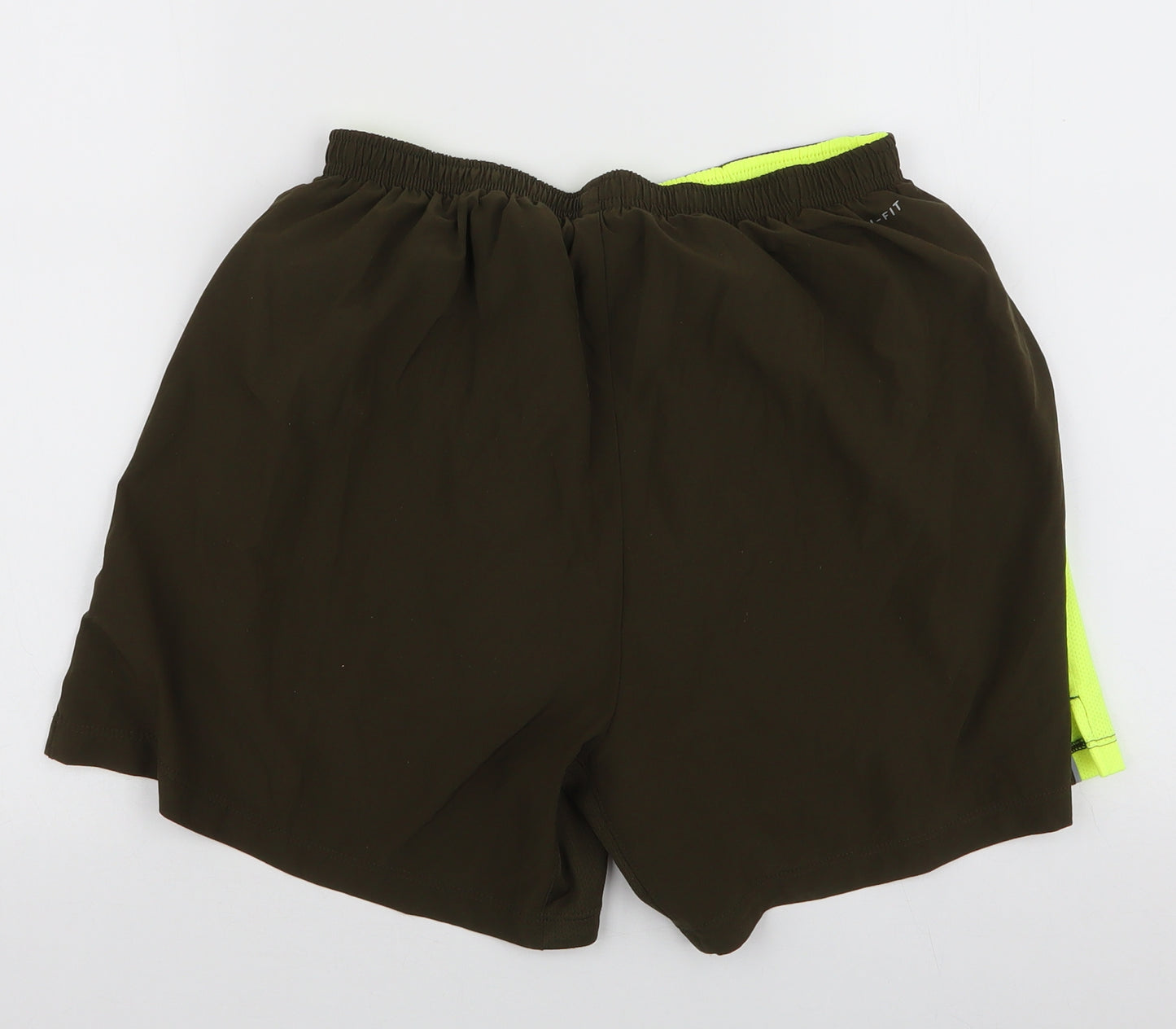 Nike  Mens Green  Polyester Athletic Shorts Size M L6 in Regular Drawstring