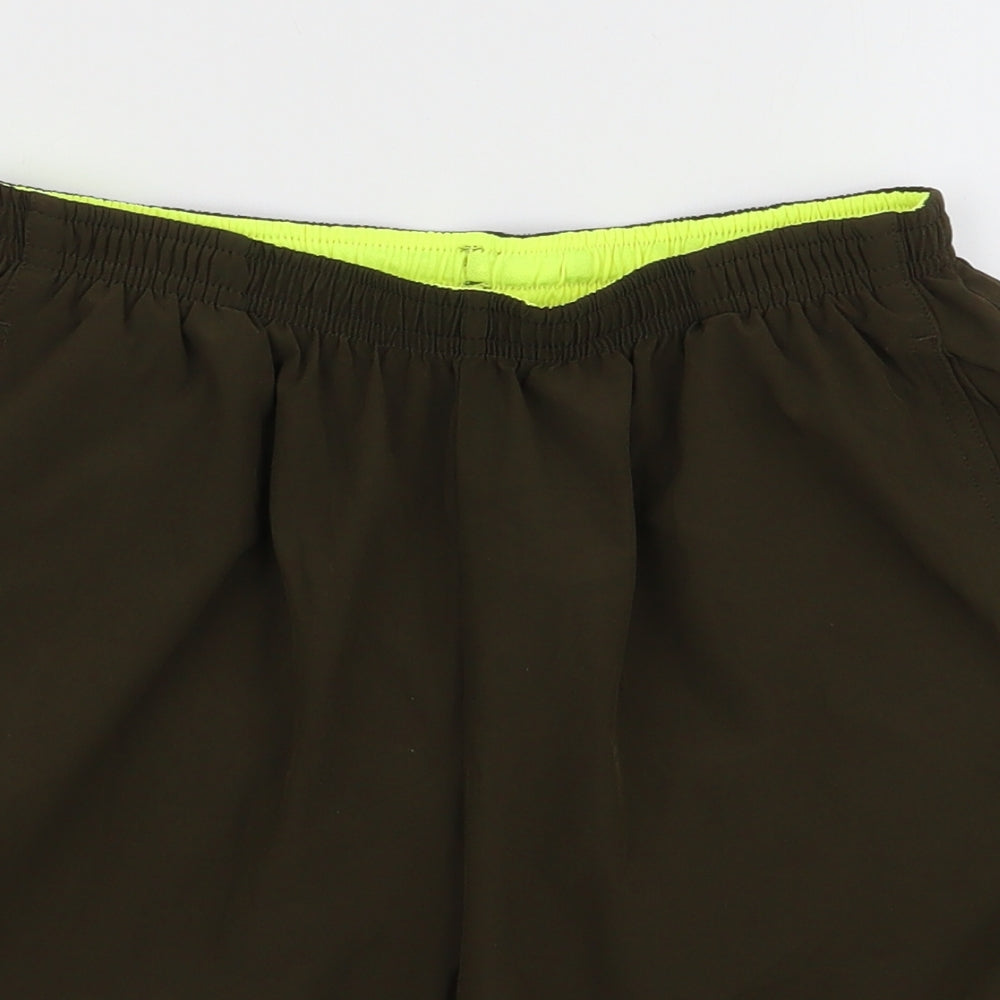 Nike  Mens Green  Polyester Athletic Shorts Size M L6 in Regular Drawstring