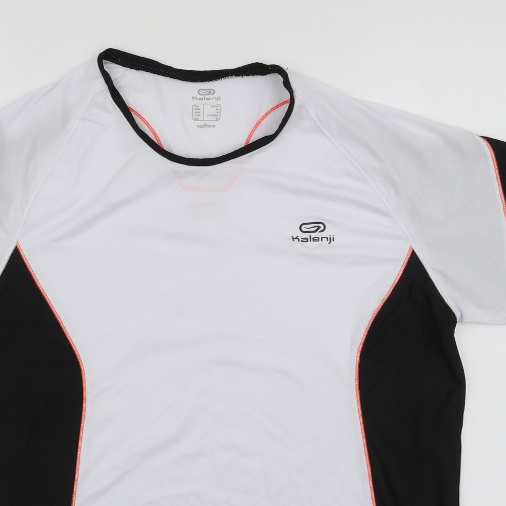 Kalenji Mens White  Polyester Pullover T-Shirt Size M Round Neck Pullover