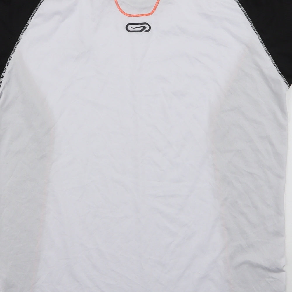 Kalenji Mens White  Polyester Pullover T-Shirt Size M Round Neck Pullover
