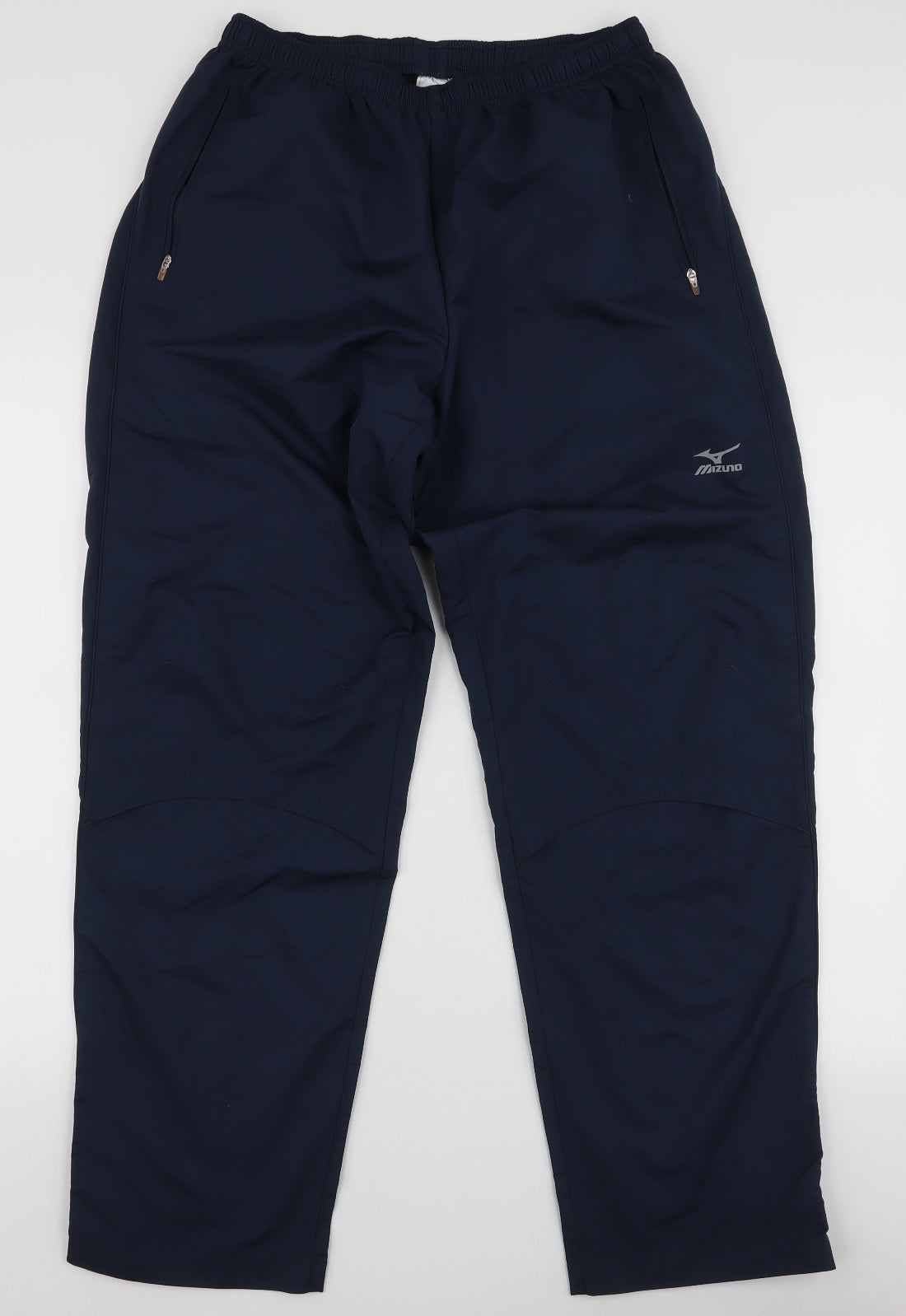 Mizuno Mens Blue  Polyester Jogger Trousers Size M L32 in Regular Drawstring