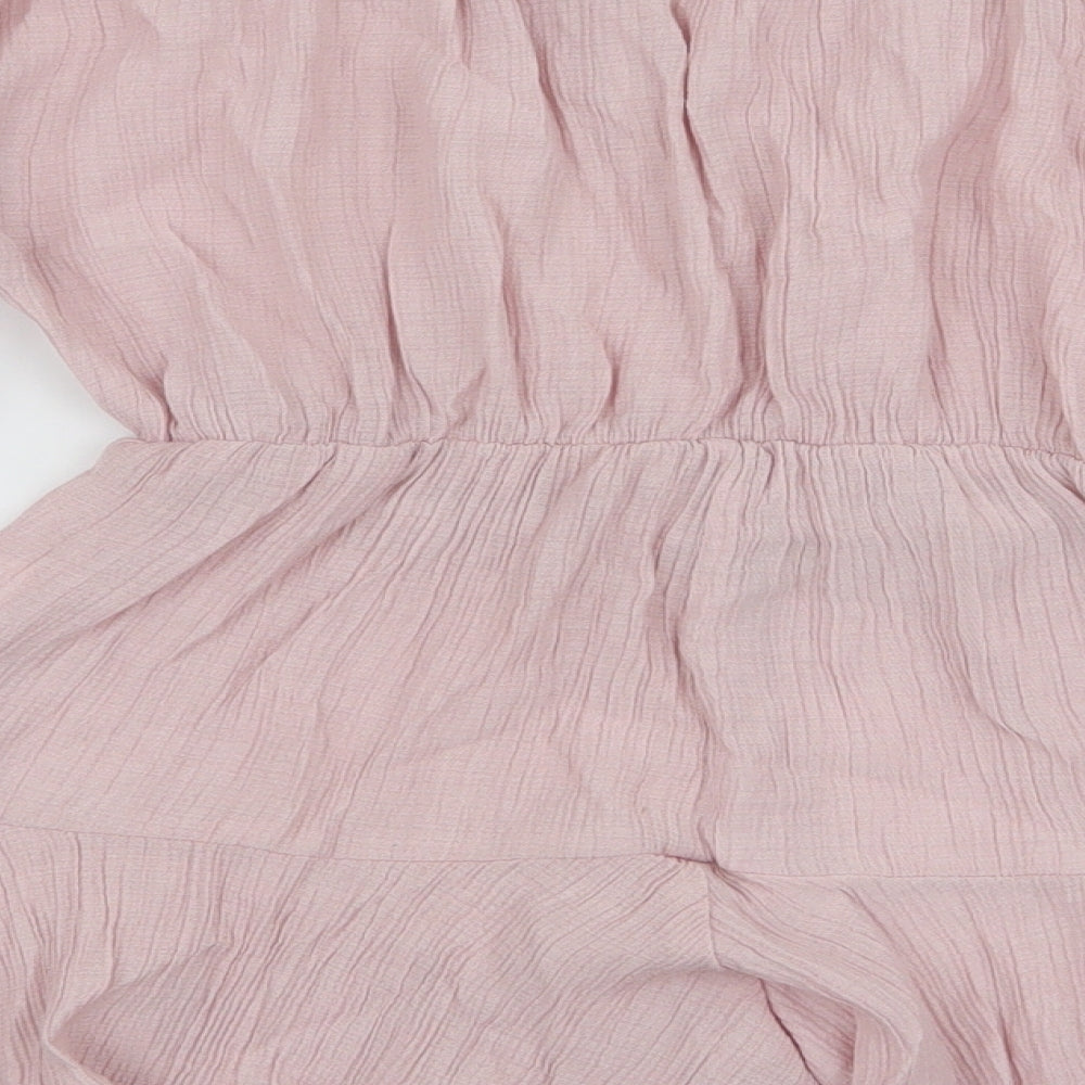 SheIn Girls Pink  Nylon Playsuit One-Piece Size 10 Years  Pullover