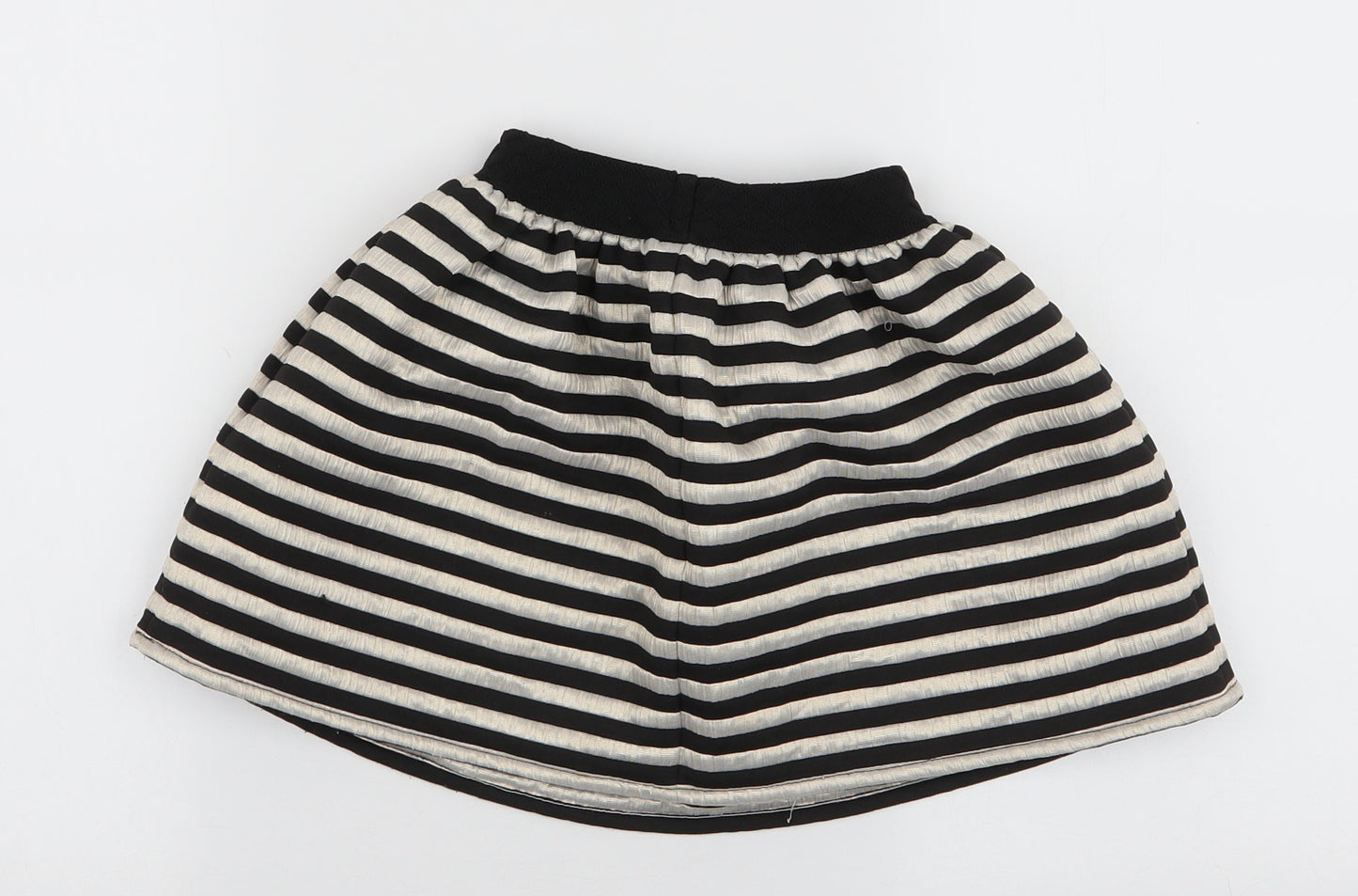 Dunnes Stores Girls Gold Striped Polyester Skater Skirt Size 6 Years  Regular Pull On