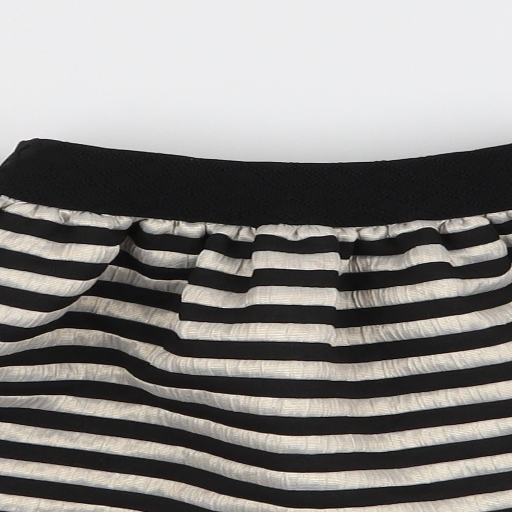 Dunnes Stores Girls Gold Striped Polyester Skater Skirt Size 6 Years  Regular Pull On