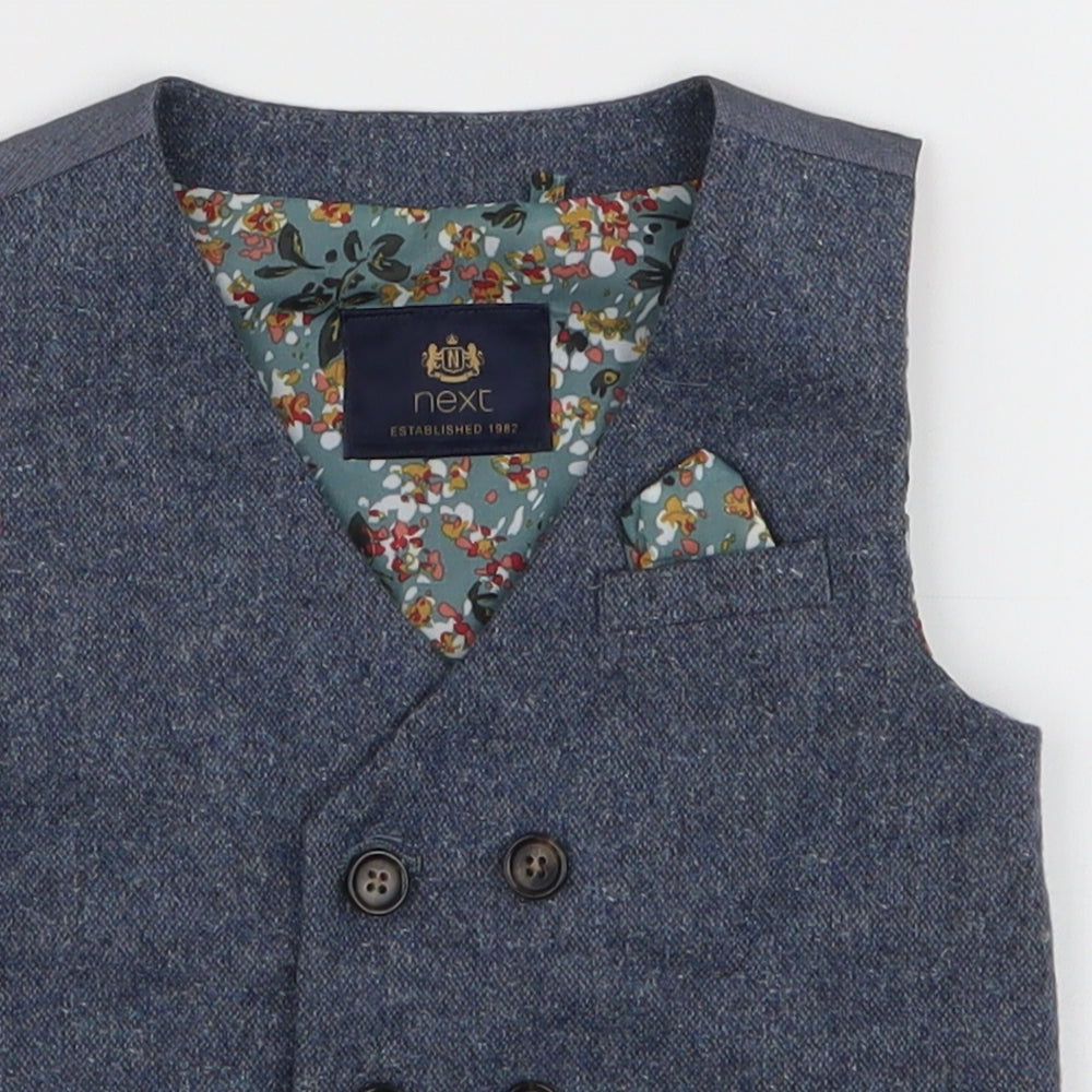 NEXT Boys Blue   Jacket Waistcoat Size 12-18 Months   Button