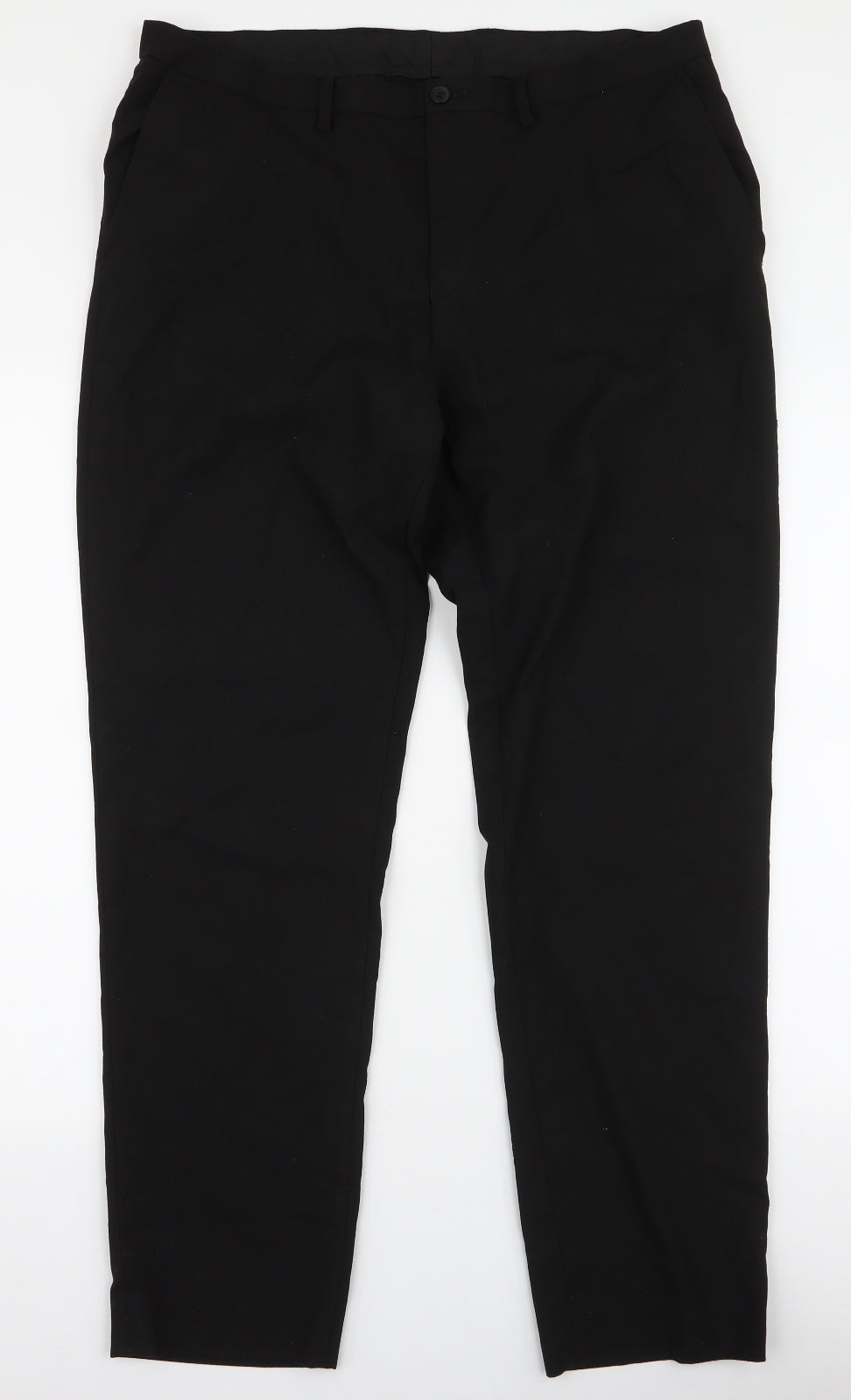 F&F Mens Black  Polyester Trousers  Size 36 L31 in Regular Zip