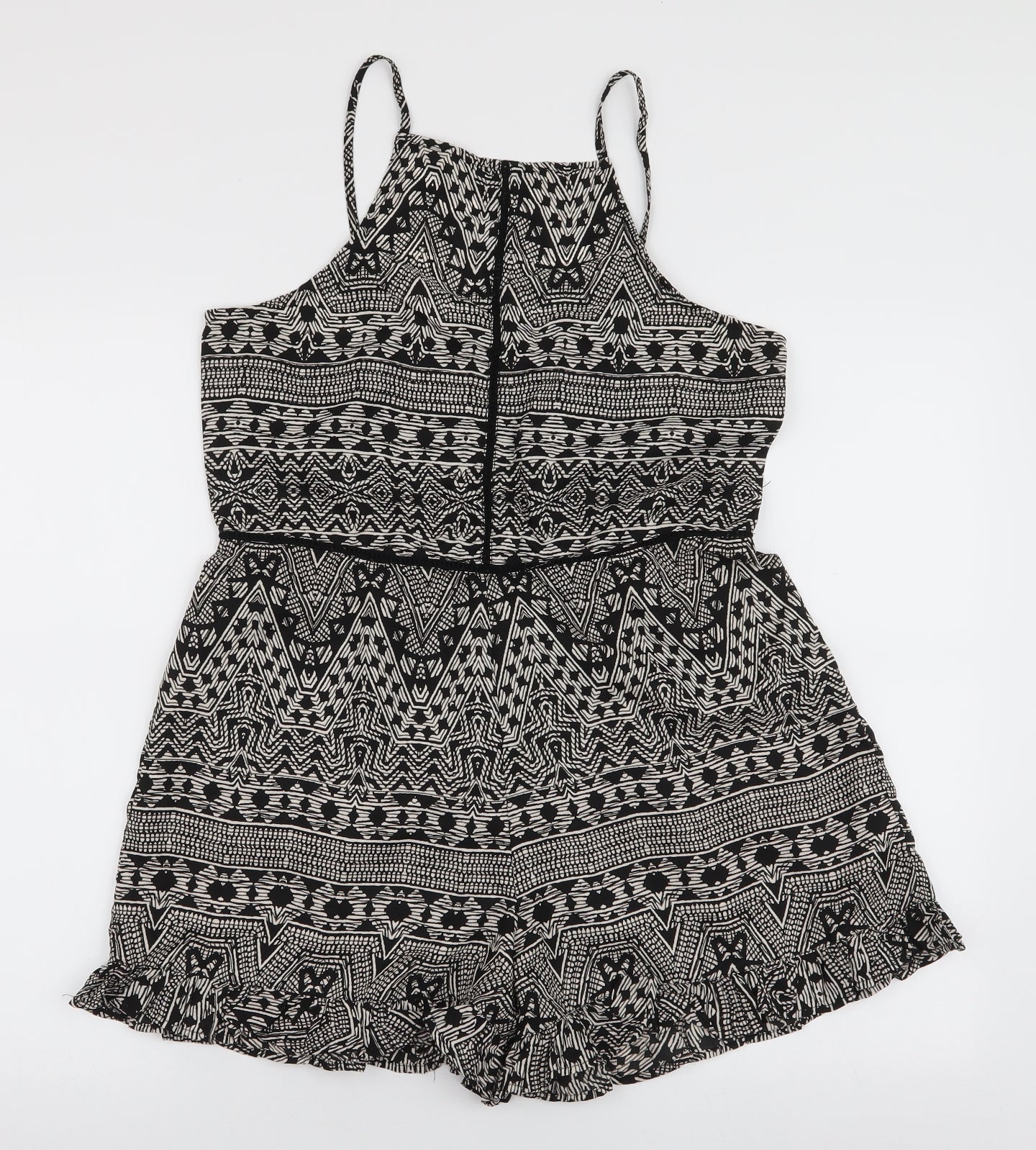 Primark Womens Multicoloured Geometric Polyester Playsuit One-Piece Size 12 L3 in Pullover