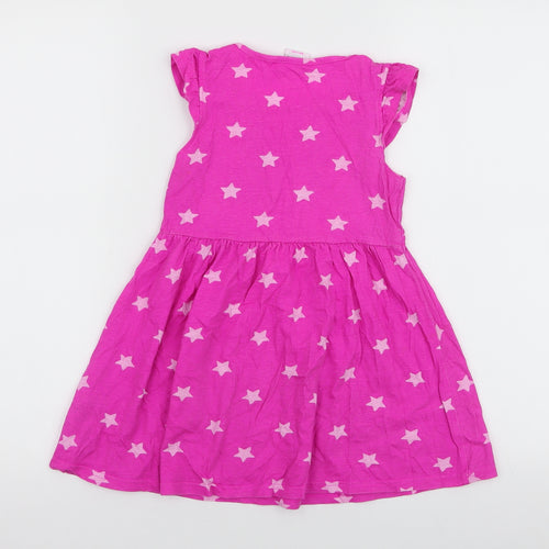 Primark Girls Pink  100% Cotton Skater Dress  Size 5-6 Years  Round Neck Pullover - LOL surprise