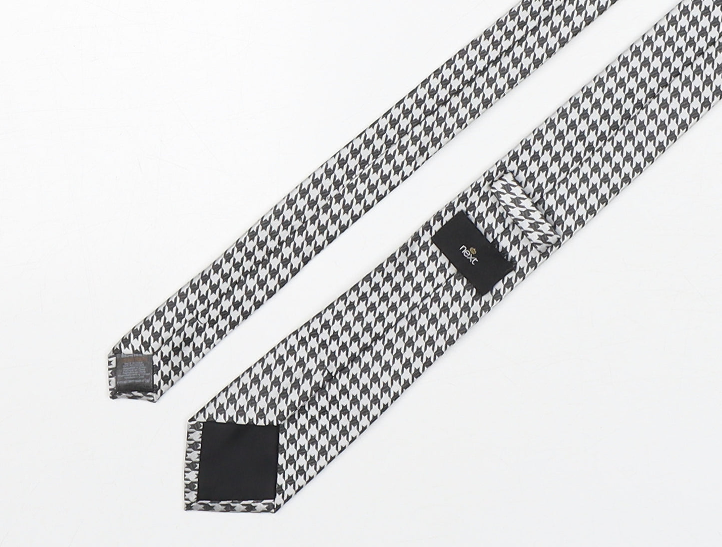 NEXT Mens Multicoloured Houndstooth Polyester Pointed Tie One Size