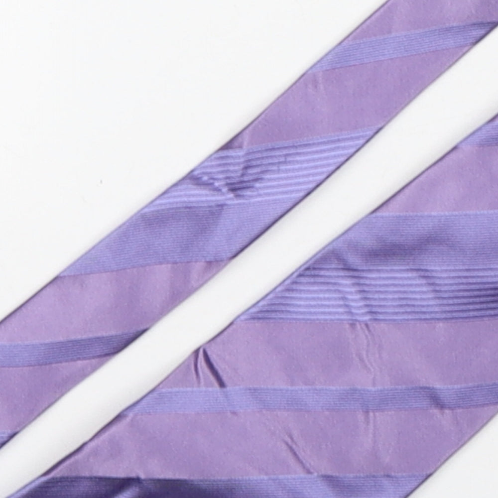 Ted Baker  Mens Purple Striped Silk Pointed Tie One Size