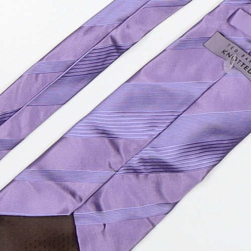 Ted Baker  Mens Purple Striped Silk Pointed Tie One Size
