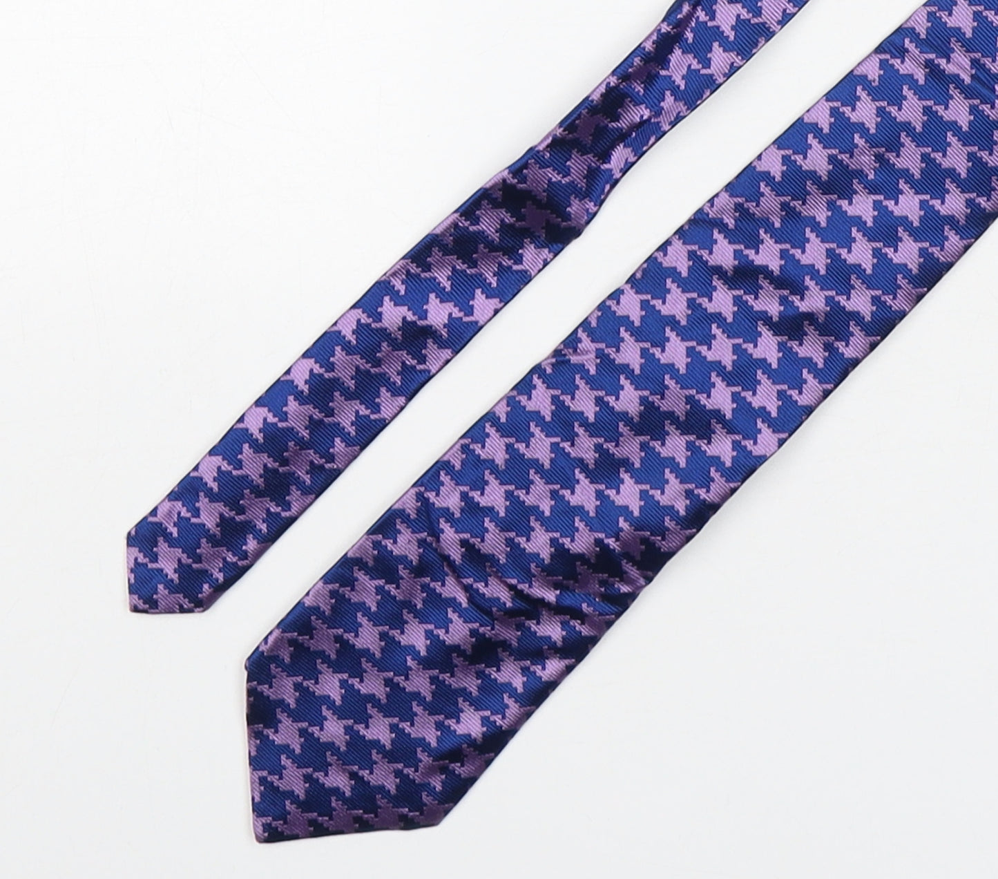 Charles Tyrwhitt Mens Multicoloured Houndstooth Silk Pointed Tie One Size
