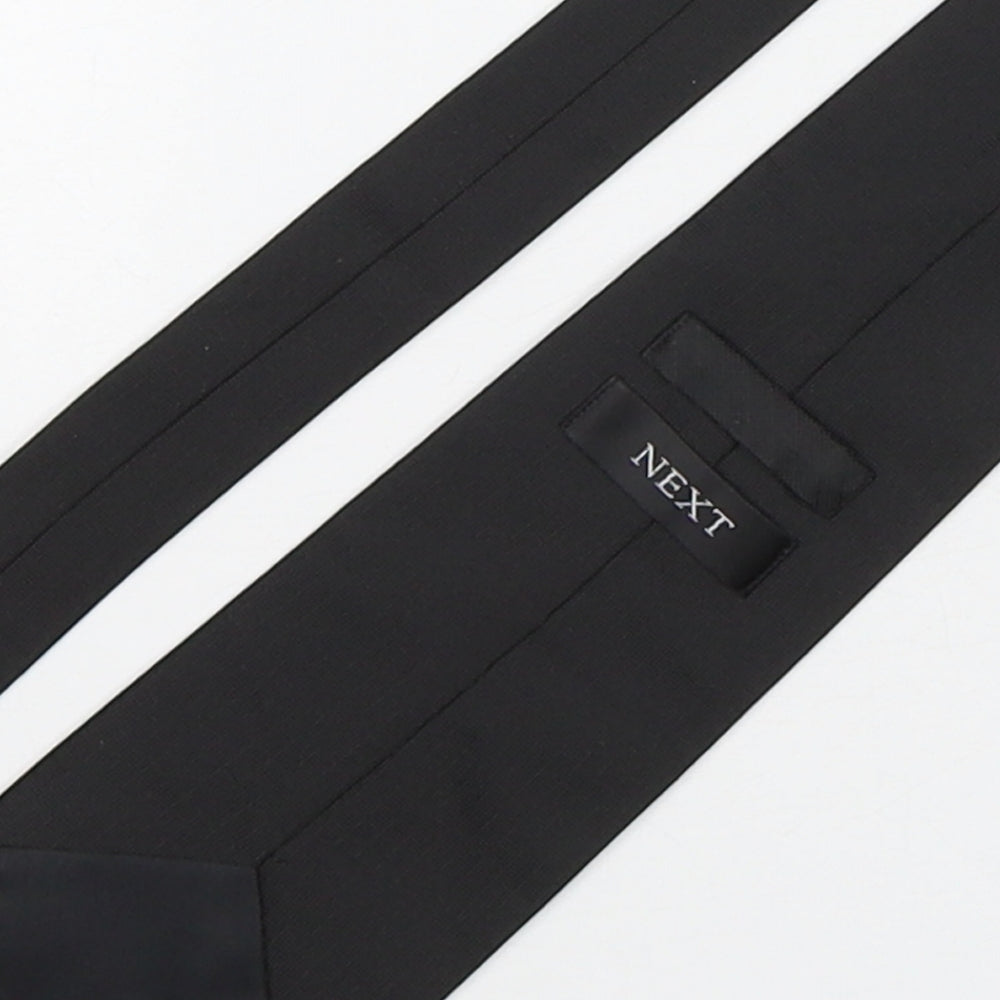 NEXT Mens Black  Polyester Pointed Tie One Size