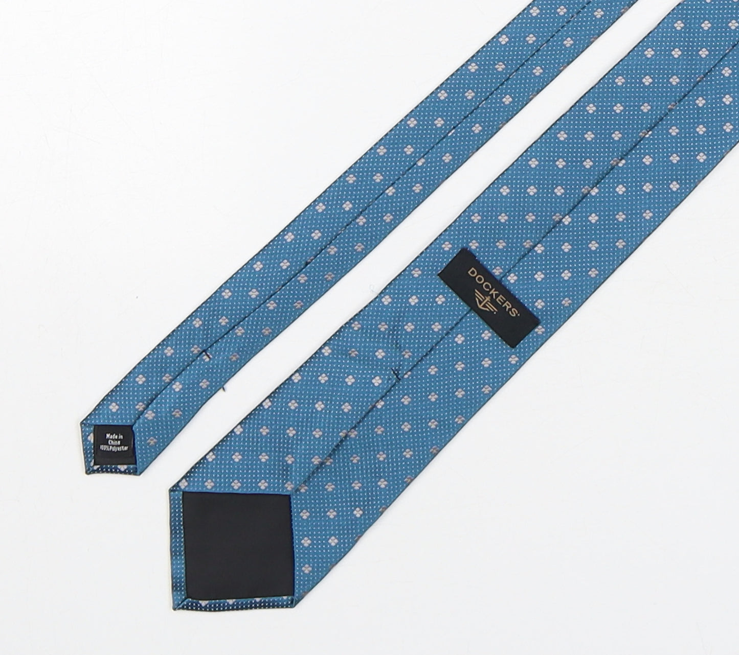 Dockers  Mens Green Polka Dot Polyester Pointed Tie One Size
