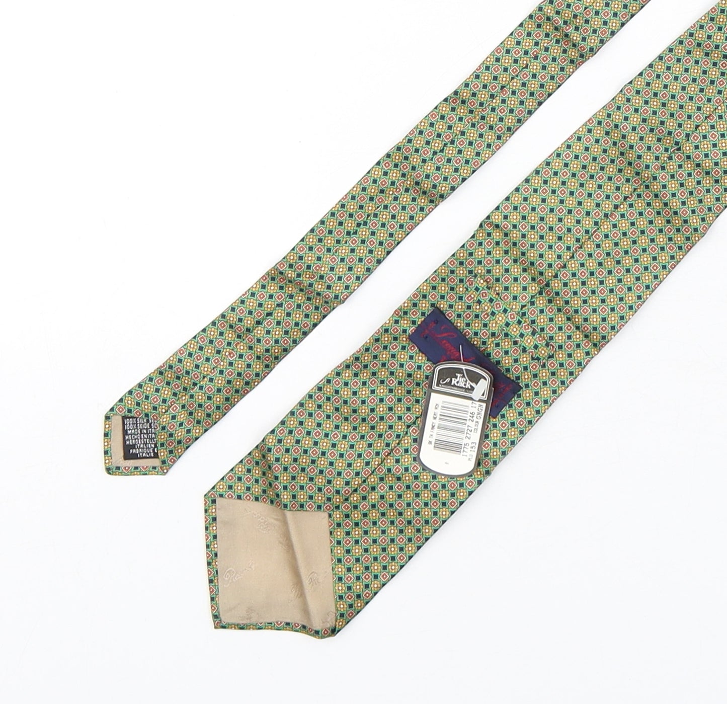 Tie Rack  Mens Multicoloured Geometric Silk Pointed Tie One Size