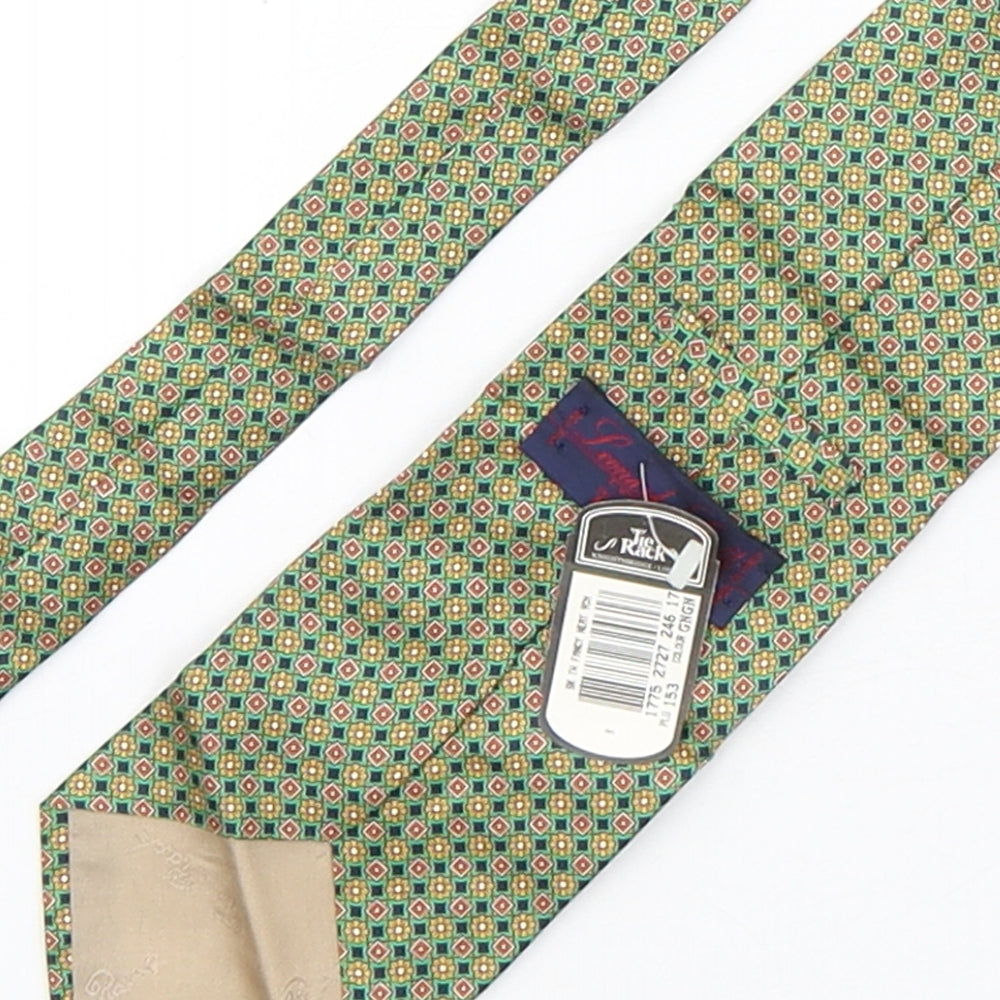 Tie Rack  Mens Multicoloured Geometric Silk Pointed Tie One Size