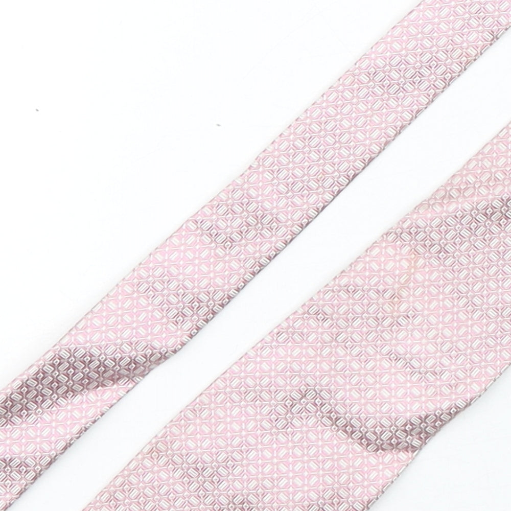 valentino Mens Pink Geometric Silk Pointed Tie One Size