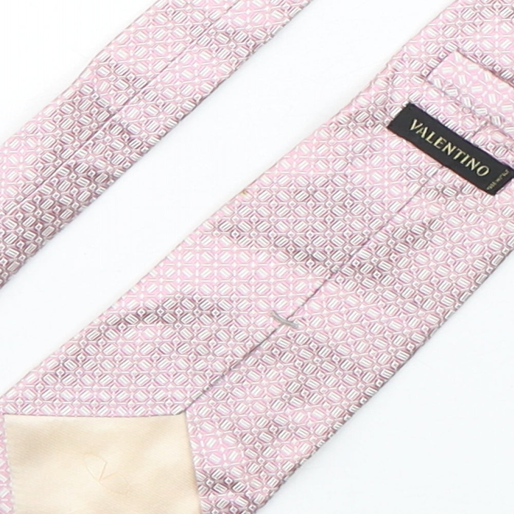 valentino Mens Pink Geometric Silk Pointed Tie One Size