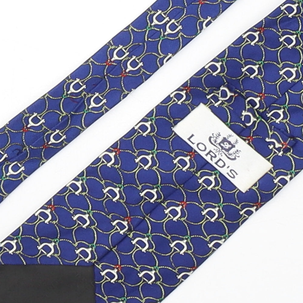 Lords Mens Multicoloured Geometric Silk Pointed Tie One Size