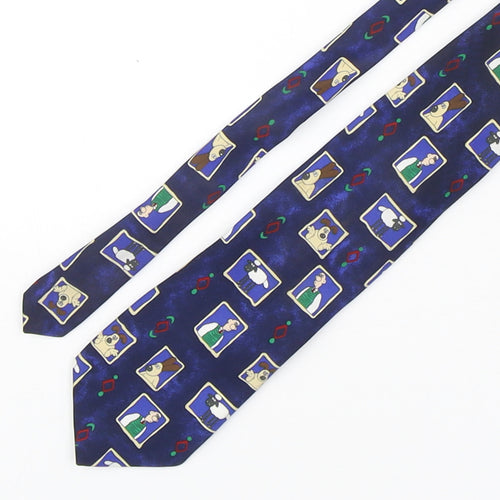 Marks and Spencer Mens Multicoloured Geometric Polyester Pointed Tie One Size - Wallace And Gromit