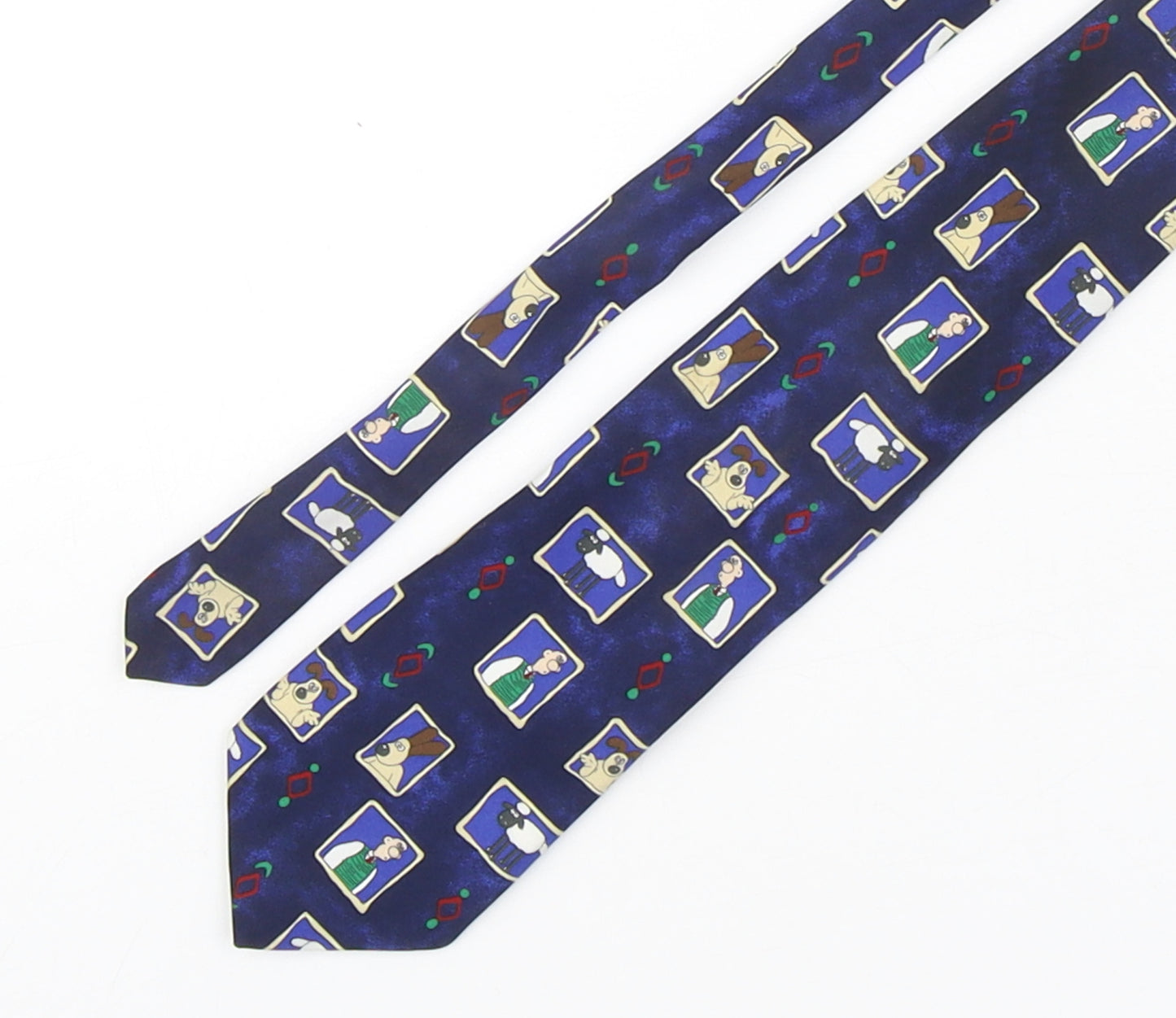 Marks and Spencer Mens Multicoloured Geometric Polyester Pointed Tie One Size - Wallace And Gromit