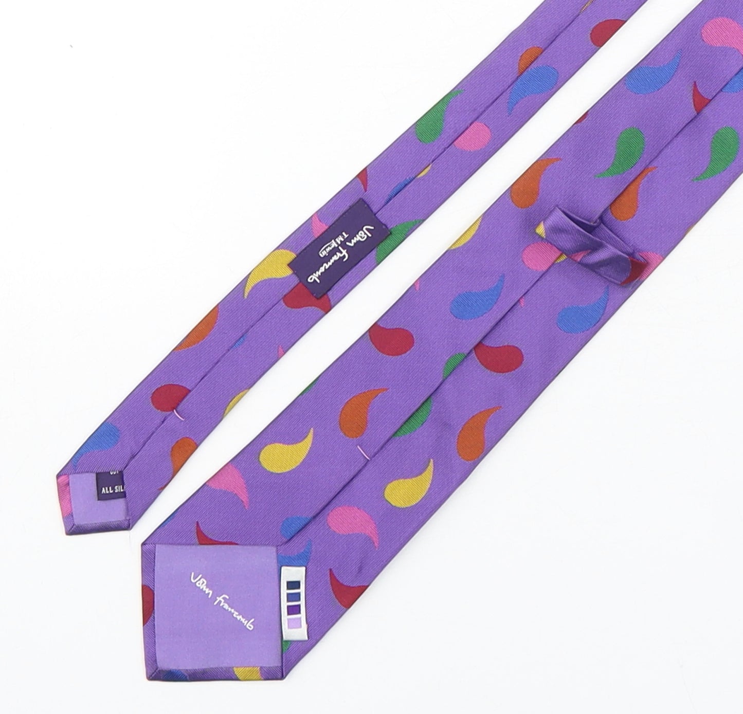 T.M.Lewin  Mens Purple Geometric Silk Pointed Tie One Size
