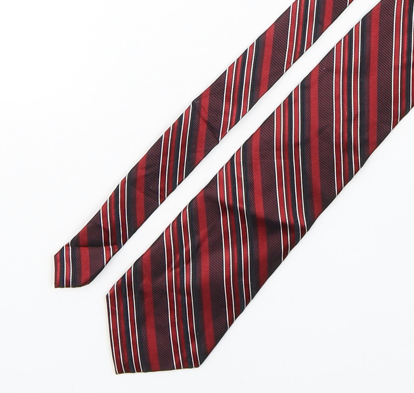 ENRO Mens Red Striped Silk Pointed Tie One Size