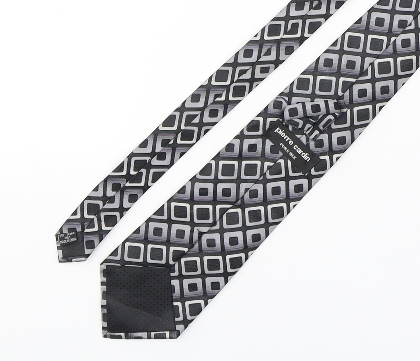 Pierre Cardin  Mens Multicoloured Geometric Silk Pointed Tie One Size