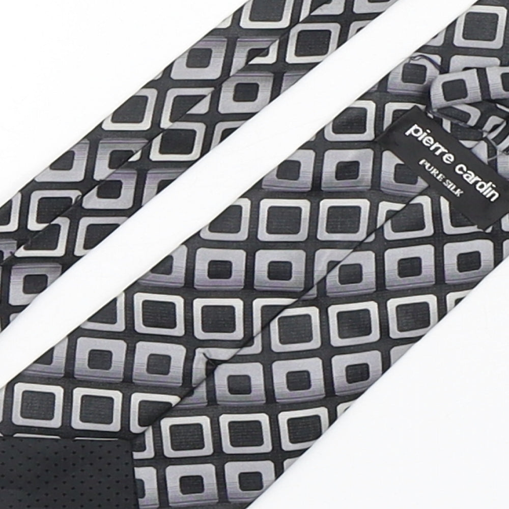 Pierre Cardin  Mens Multicoloured Geometric Silk Pointed Tie One Size