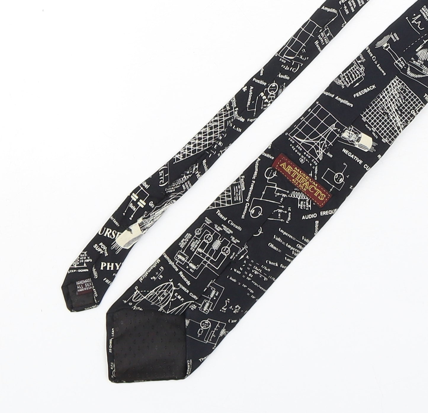 Museum Artifacts Mens Multicoloured Geometric Silk Pointed Tie One Size - Science