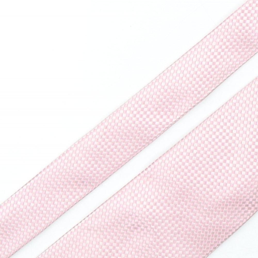 Royal Class Mens Pink Plaids & Checks Silk Pointed Tie One Size
