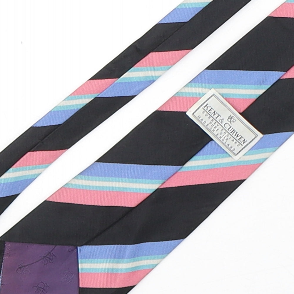 Kent & Curwen Mens Multicoloured Striped Silk Pointed Tie One Size