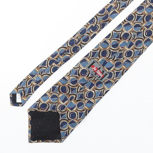 Je Suis  Mens Multicoloured Geometric Silk Pointed Tie One Size