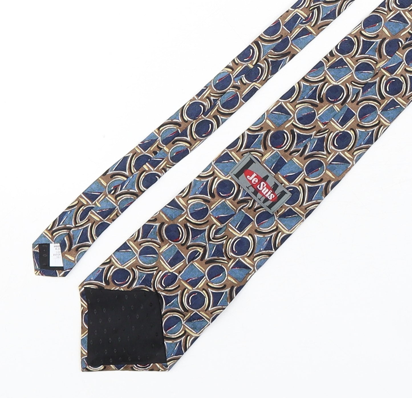 Je Suis  Mens Multicoloured Geometric Silk Pointed Tie One Size