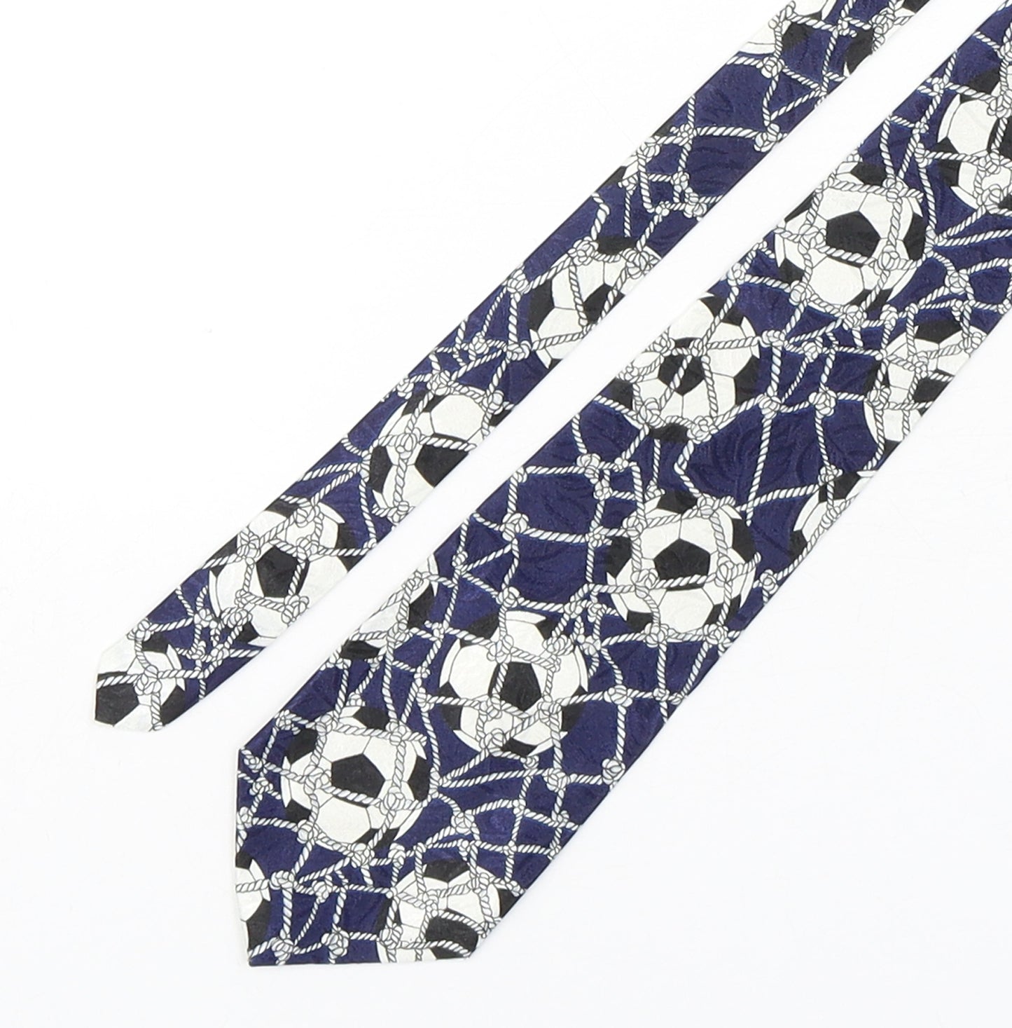 Renaissance Mens Multicoloured Geometric Silk Pointed Tie One Size - Football