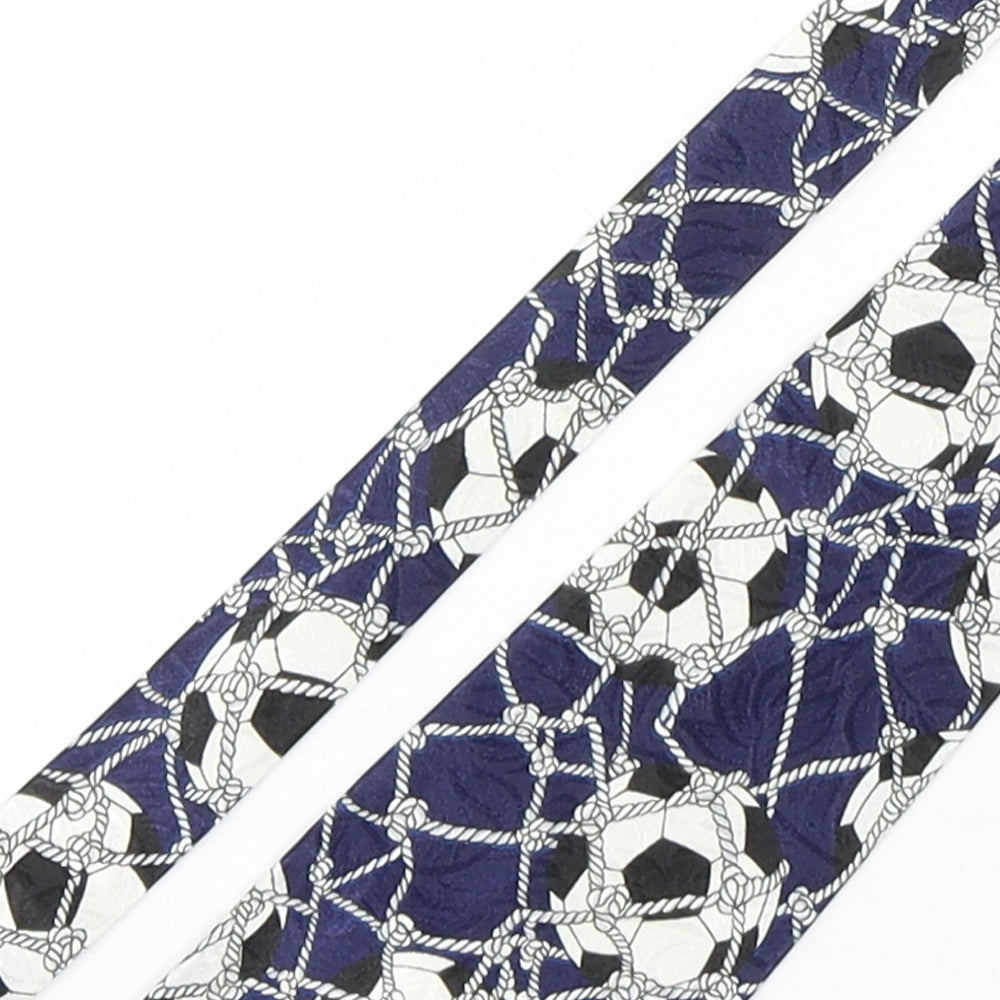 Renaissance Mens Multicoloured Geometric Silk Pointed Tie One Size - Football