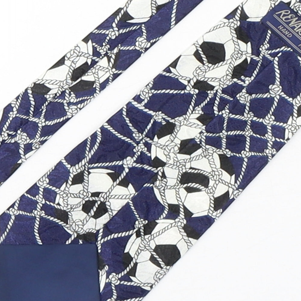 Renaissance Mens Multicoloured Geometric Silk Pointed Tie One Size - Football