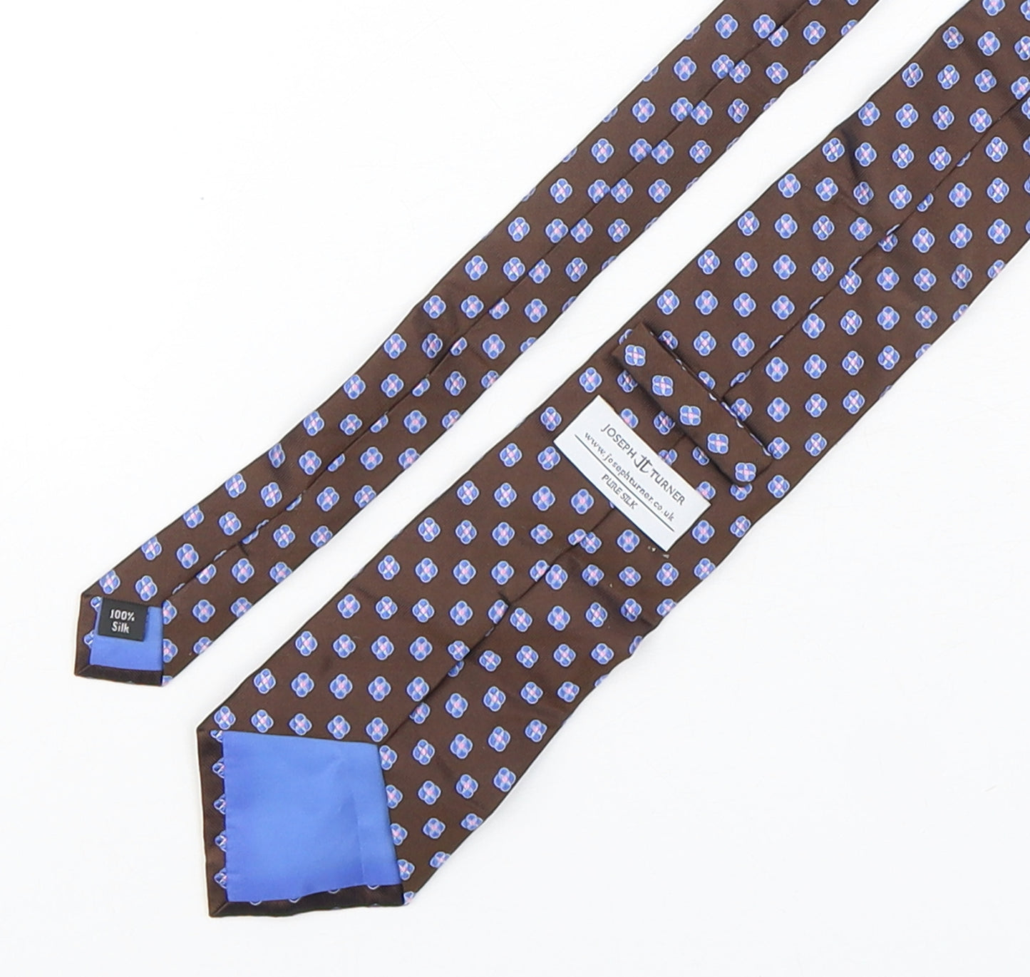 Joseph Turner Mens Multicoloured Geometric Silk Pointed Tie One Size
