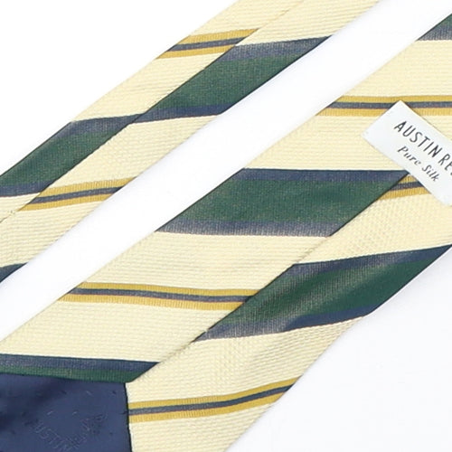 Austin Reed  Mens Multicoloured Striped Silk Pointed Tie One Size