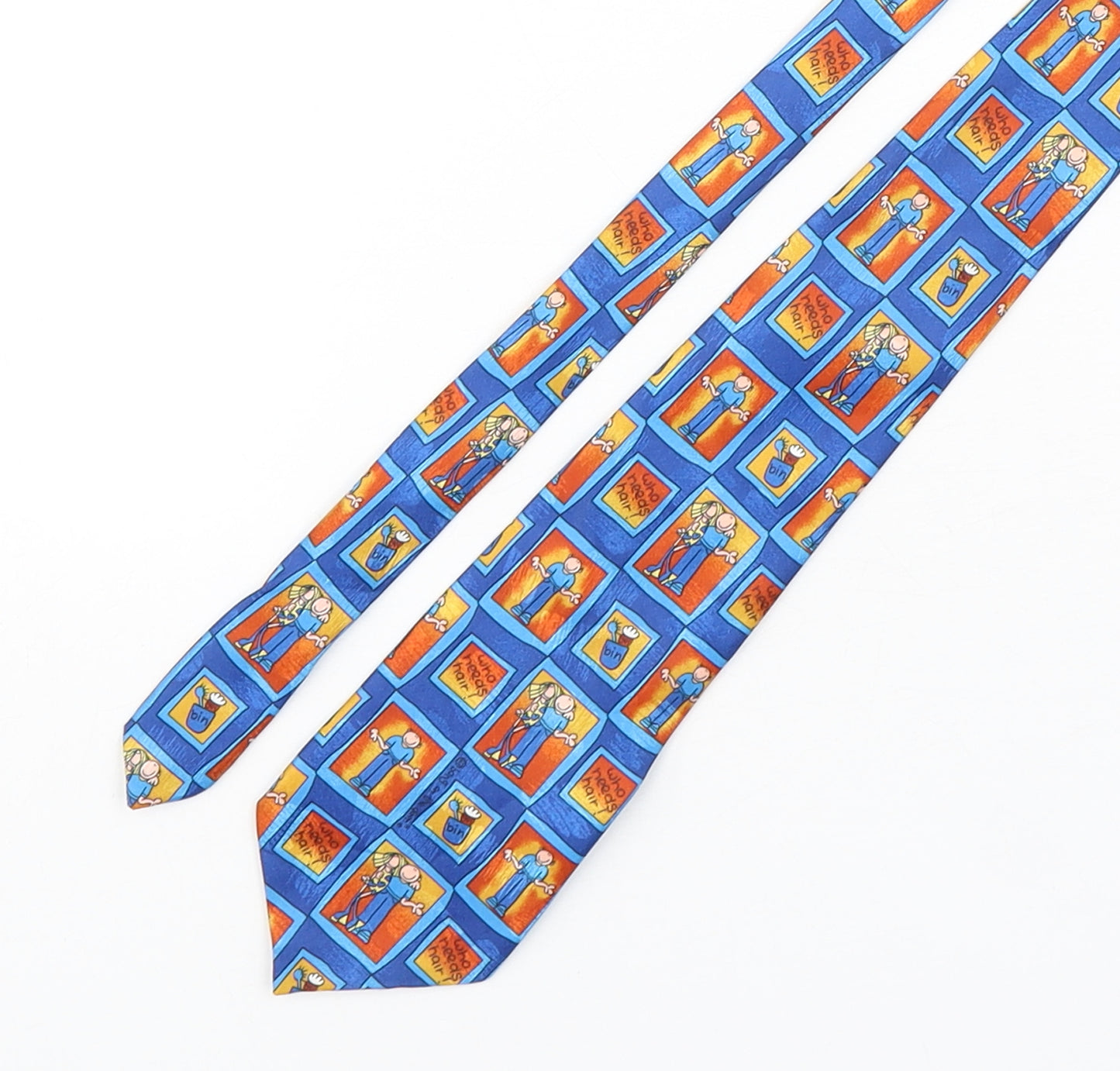 BHS Mens Multicoloured Geometric Polyester Pointed Tie One Size - Bang on the Door Groovy Chick