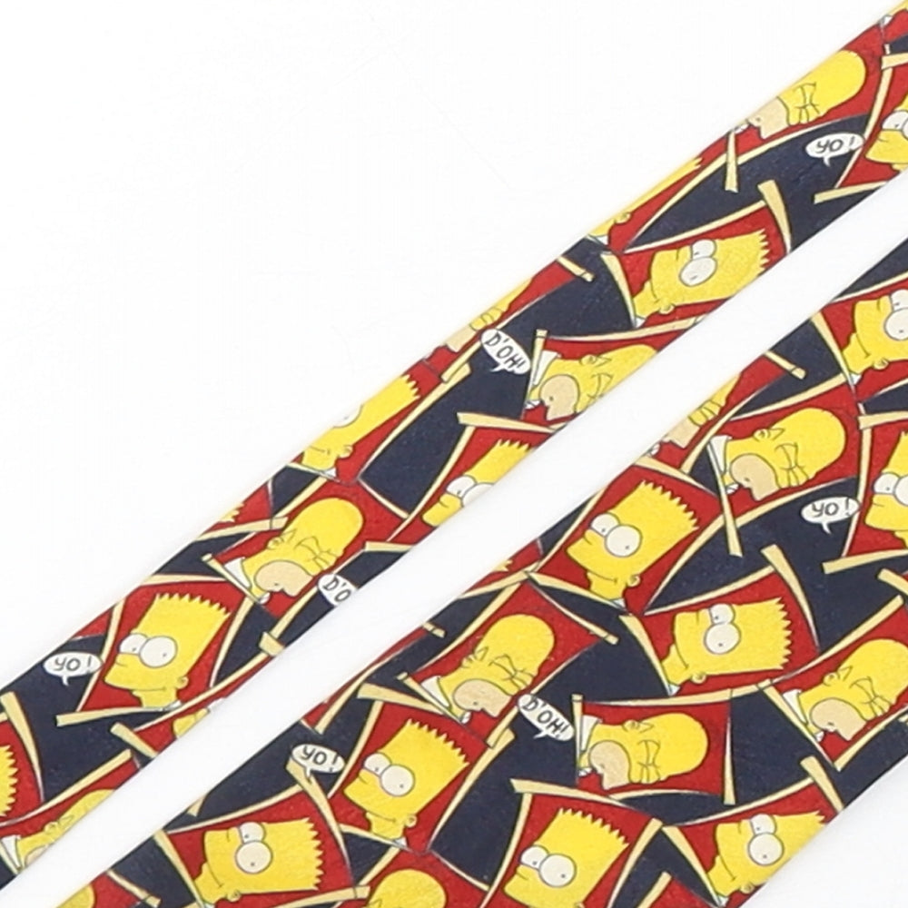 Marks and Spencer Mens Multicoloured Geometric Polyester Pointed Tie One Size - The Simpsons