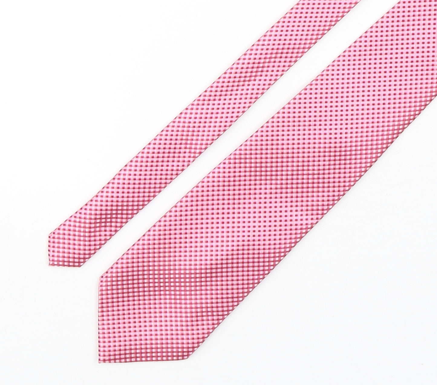 Nicola Giusti Mens Pink Plaids & Checks Polyester Pointed Tie One Size