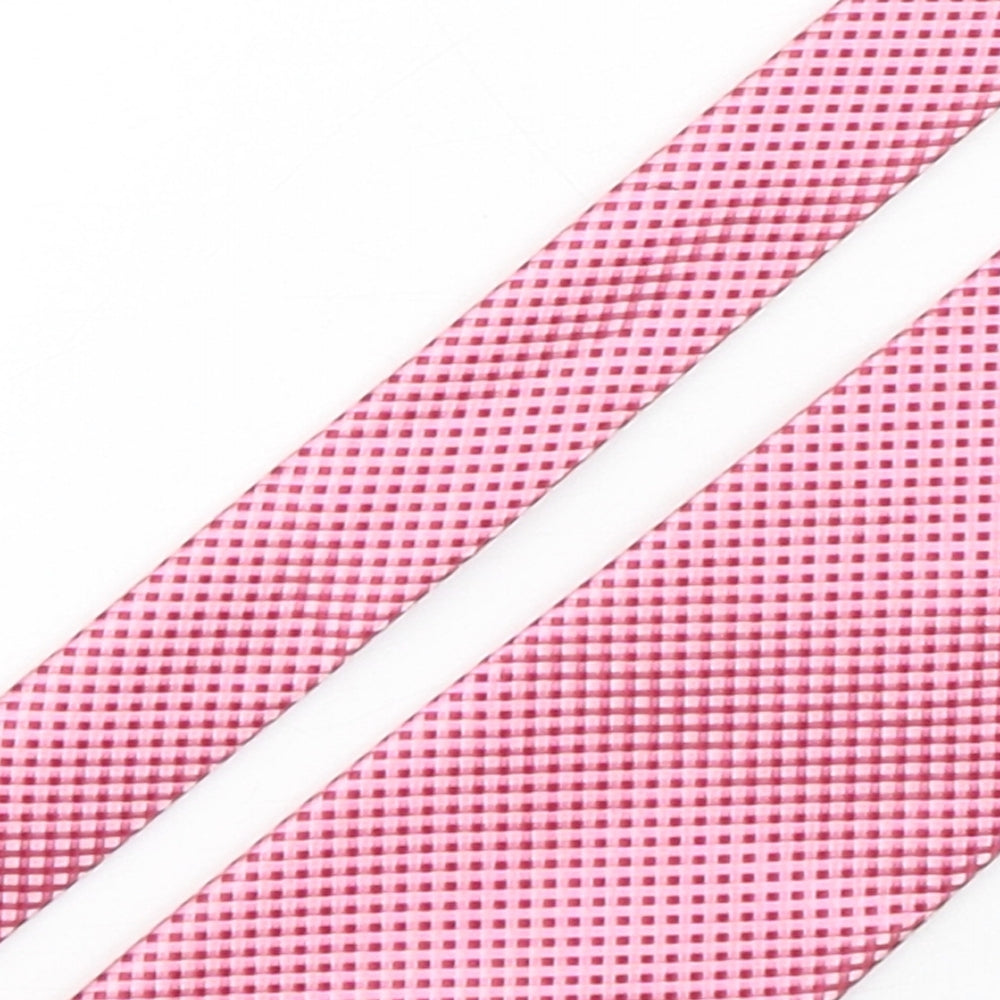 Nicola Giusti Mens Pink Plaids & Checks Polyester Pointed Tie One Size