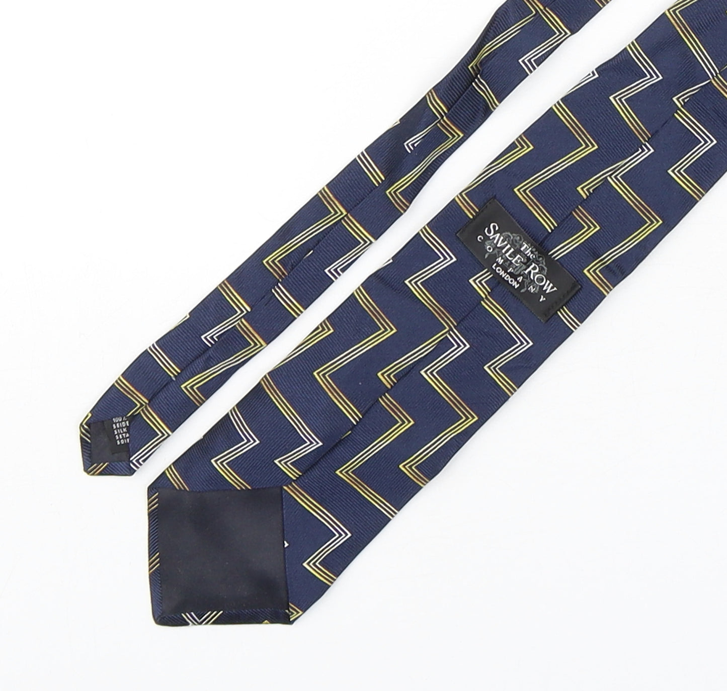 The Savile Row Company Mens Multicoloured Geometric Silk Pointed Tie One Size