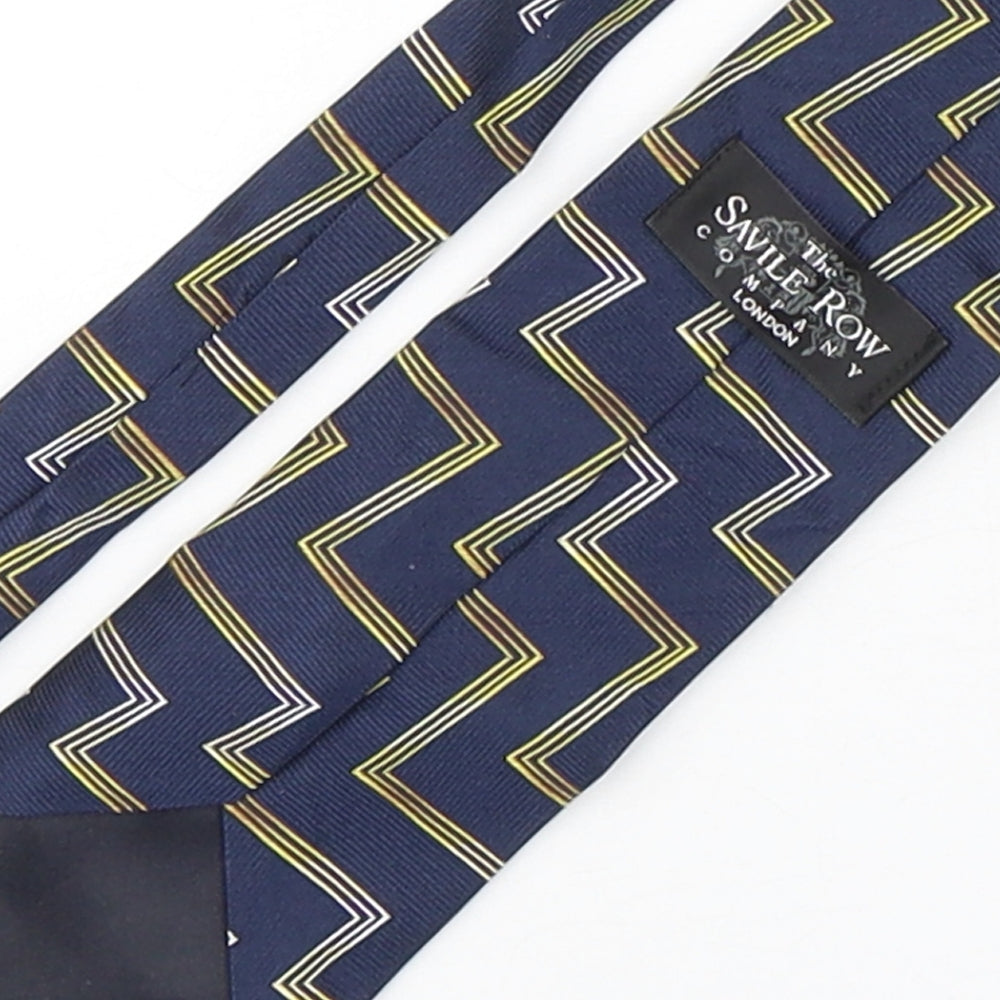 The Savile Row Company Mens Multicoloured Geometric Silk Pointed Tie One Size